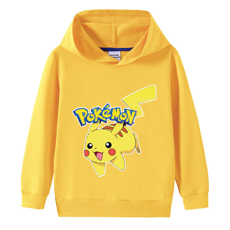Children Pokemon Pikachu Hoodie Cotton Hooded Sweater Neutral