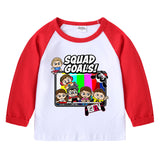 Fgteev Children's Cotton T-shirt Round Neck Long Sleeve Top Bottoming Shirt