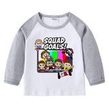 Fgteev Children's Cotton T-shirt Round Neck Long Sleeve Top Bottoming Shirt