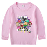 Fgteev Children's Cotton T-shirt Round Neck Base Long Sleeve Shirt