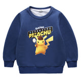 Children Pokemon Pikachu Hoodie Brushed Hoody Thicken Coat Cashmere