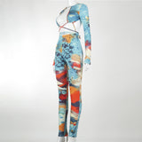 Winter Hollow-out Suspender Backless Waist Strap Jumpsuit