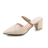 Nude Strappy Block Heels Sandals