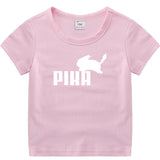 Children Pokemon Pikachu T Shirt Summer Short Sleeve T-shirt Cotton Leisure Sports