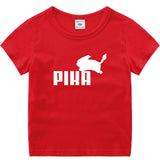 Children Pokemon Pikachu T Shirt Summer Short Sleeve T-shirt Cotton Leisure Sports
