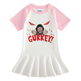 Fgteev Summer Cartoon Half Sleeve Girl Dress