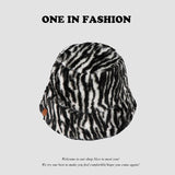 Leopard Fur Hat Retro Fisherman Hat