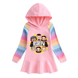 Fgteev Cotton Long Sleeve Rainbow Sweatshirt Skirt