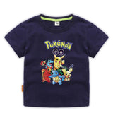 Children Pokemon Pikachu T Shirt Summer Clothing Short Sleeve T-shirt Cotton Leisure Sports