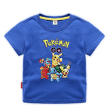 Children Pokemon Pikachu T Shirt Summer Clothing Short Sleeve T-shirt Cotton Leisure Sports
