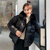 Women Winter Coats Puffer Jacket Down Coat Winter Fox Fur Collar Down Jacket Women's Mink Furry Down Jacket