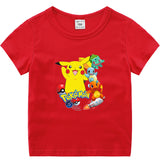 Children Pokemon Pikachu T Shirt Children's Summer Short Sleeve Casual Sports