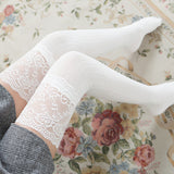 Winter Thick Knit Thigh High Socks Long Stockings Boot Lace Knee Socks Spring and Autumn Cotton Vertical Stripes Stockings