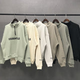 Fog Fear of God Essentials Hoodie Double Line Loose Autumn and Winter Fleece-Lined Half Zipper Hoodie