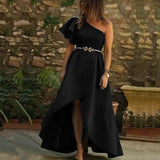 Homecoming Dresses Women's Evening Dress Autumn and Winter Retro Long Dress Solid Color Dress