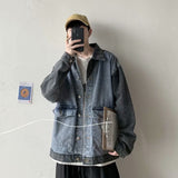 Men Denim Jacket Men's Loose Retro Jacket