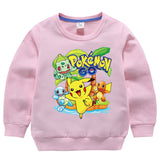 Children Pokemon Pikachu Hoodie Sweater round Neck Spring and Autumn Cotton