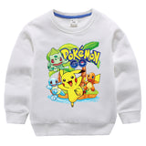 Children Pokemon Pikachu Hoodie Sweater round Neck Spring and Autumn Cotton