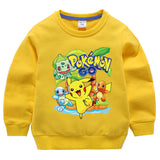 Children Pokemon Pikachu Hoodie Sweater round Neck Spring and Autumn Cotton