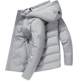Moose Knuckle Style Down Jacket Short Warm Hooded White Duck Down Casual Jacket