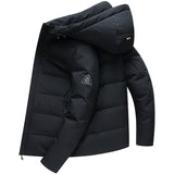 Moose Knuckle Style Down Jacket Short Warm Hooded White Duck Down Casual Jacket