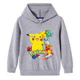 Children Pokemon Pikachu Hoodie Cotton Hooded Sweater Neutral