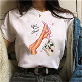 Oversized 90s T Shirt Summer Fashion Pretty Girl Printed Sleeve T-Shirt