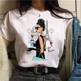 Oversized 90s T Shirt Summer Fashion Pretty Girl Printed Sleeve T-Shirt
