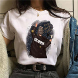 Oversized 90s T Shirt Summer Fashion Pretty Girl Printed Sleeve T-Shirt