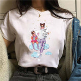 Oversized 90s T Shirt Summer Fashion Pretty Girl Printed Sleeve T-Shirt