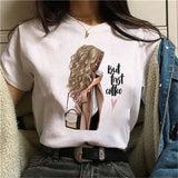 Oversized 90s T Shirt Summer Fashion Pretty Girl Printed Sleeve T-Shirt