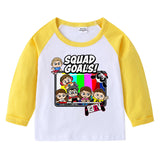 Fgteev Children's Cotton T-shirt Round Neck Long Sleeve Top Bottoming Shirt