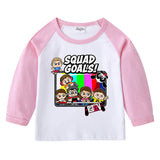 Fgteev Children's Cotton T-shirt Round Neck Long Sleeve Top Bottoming Shirt