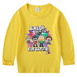 Fgteev Children's Cotton T-shirt Round Neck Base Long Sleeve Shirt