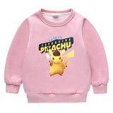 Children Pokemon Pikachu Hoodie Brushed Hoody Thicken Coat Cashmere