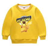 Children Pokemon Pikachu Hoodie Brushed Hoody Thicken Coat Cashmere