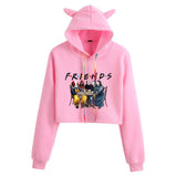 Friends Joey Hoodie Fashion Cat Women's Short Hoodie
