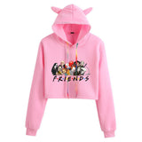 Friends Joey Hoodie Fashion Cat Women's Short Hoodie