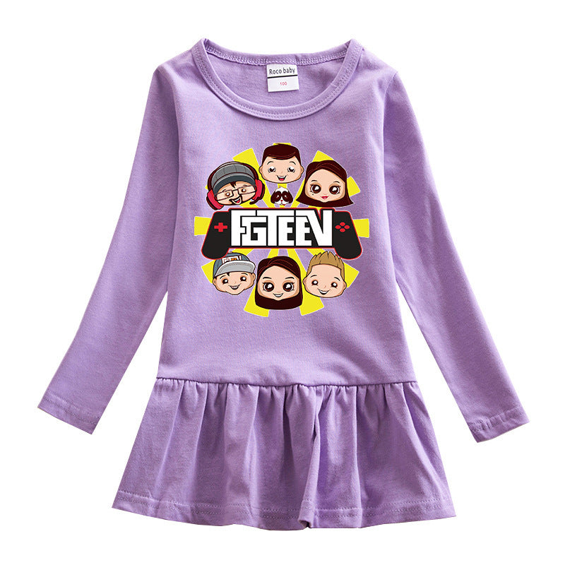 Fgteev Cartoon Round Neck Dress