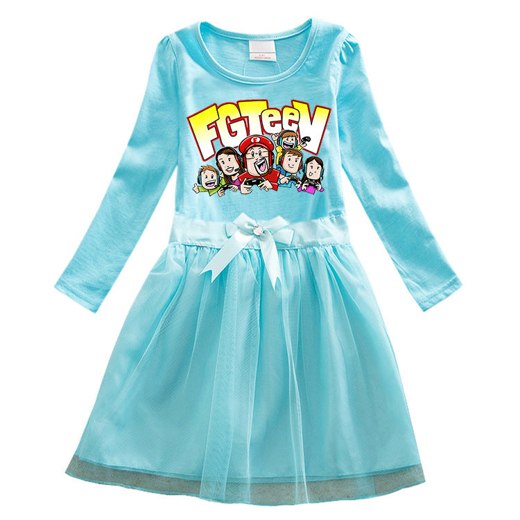 Fgteev Cartoon Pleated Skirt
