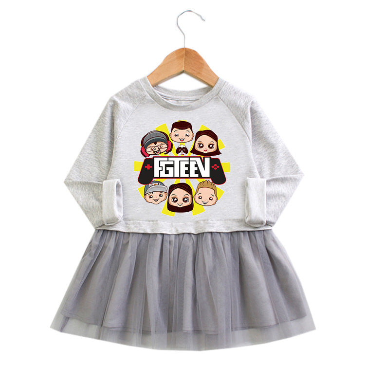 FGTeeV Cartoon Long Sleeve Princess Dress