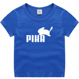 Children Pokemon Pikachu T Shirt Summer Short Sleeve T-shirt Cotton Leisure Sports
