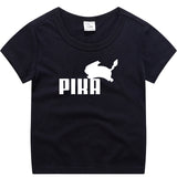 Children Pokemon Pikachu T Shirt Summer Short Sleeve T-shirt Cotton Leisure Sports