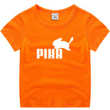 Children Pokemon Pikachu T Shirt Summer Short Sleeve T-shirt Cotton Leisure Sports