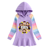 Fgteev Cotton Long Sleeve Rainbow Sweatshirt Skirt