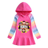 Fgteev Cotton Long Sleeve Rainbow Sweatshirt Skirt