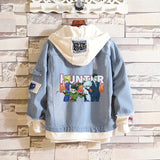 Comic Denim Jacket Anime Hole Spring and Autumn Denim Jacket