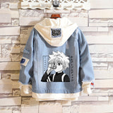 Comic Denim Jacket Anime Hole Spring and Autumn Denim Jacket