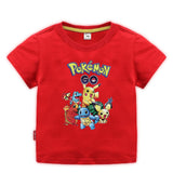 Children Pokemon Pikachu T Shirt Summer Clothing Short Sleeve T-shirt Cotton Leisure Sports