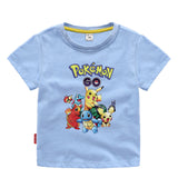 Children Pokemon Pikachu T Shirt Summer Clothing Short Sleeve T-shirt Cotton Leisure Sports